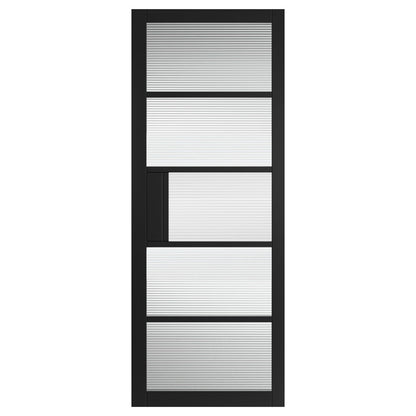 JB Kind Metro Black Reeded Glass Internal Door - JJ Building Materials