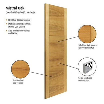 JB Kind Mistral Oak Internal Fire Door - JJ Building Materials