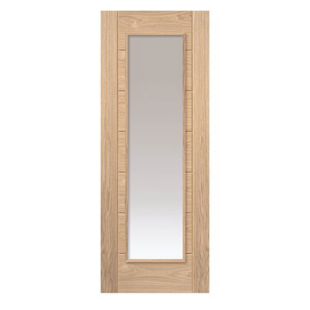 JB Kind Palomino Oak Clear Glazed Internal Door - JJ Building Materials