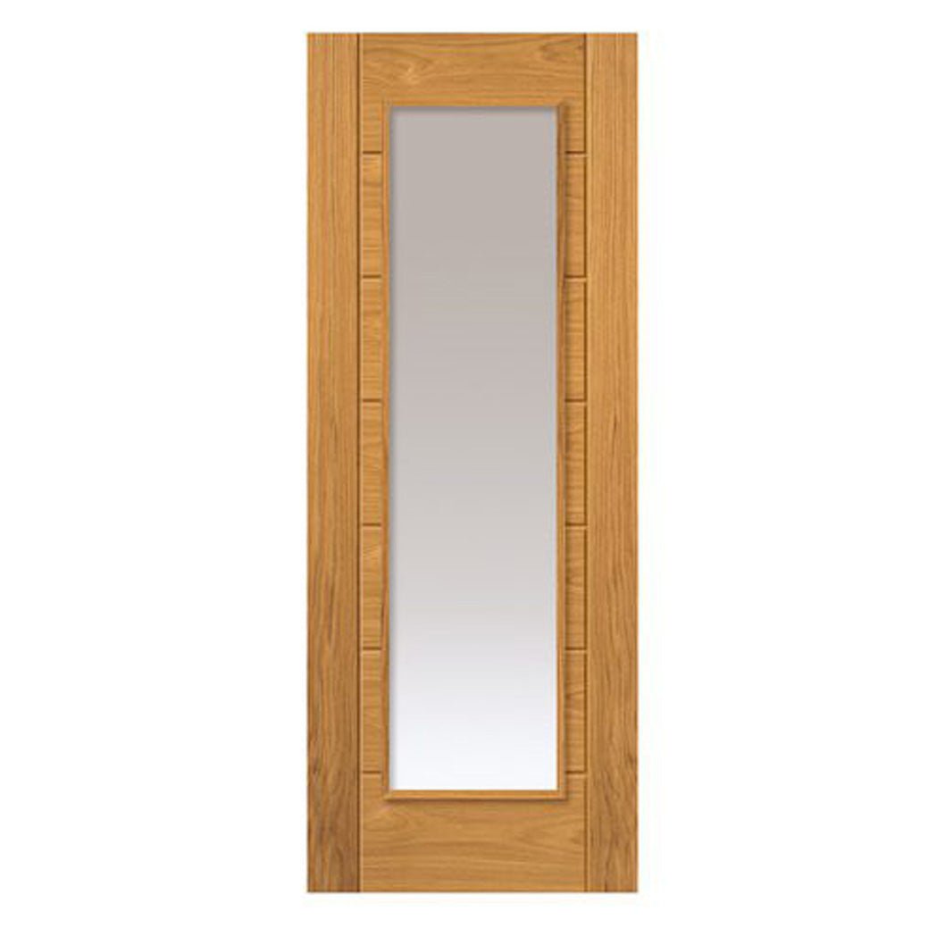 JB Kind Palomino Oak Clear Glazed Internal Door - Finished - JJ Building Materials