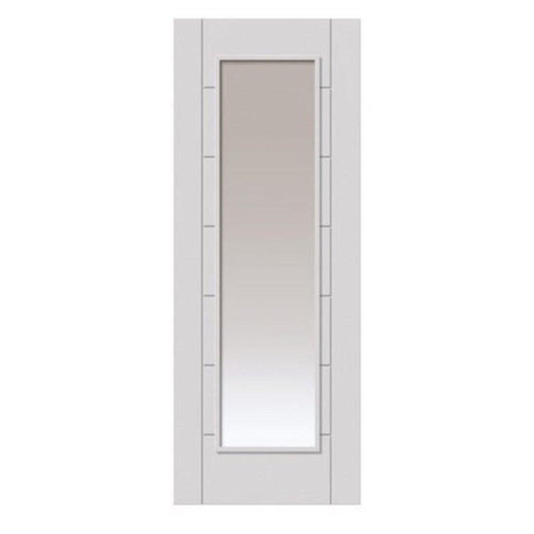 JB Kind Palomino Whte Clear Glazed Internal Door - Primed - JJ Building Materials