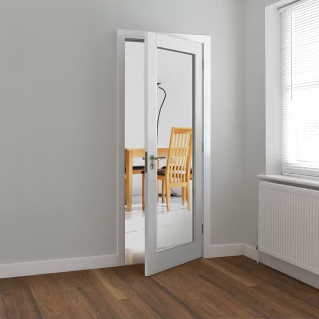 JB Kind Pattern 10 White Primed FD30 Glazed Fire Door - JJ Building Materials