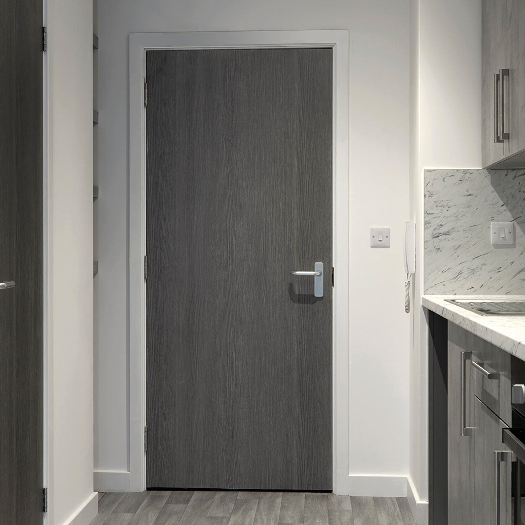 JB Kind Pintado Fully Finished Grey Painted Internal Fire Door - JJ Building Materials