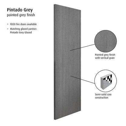 JB Kind Pintado Fully Finished Grey Painted Internal Fire Door - JJ Building Materials