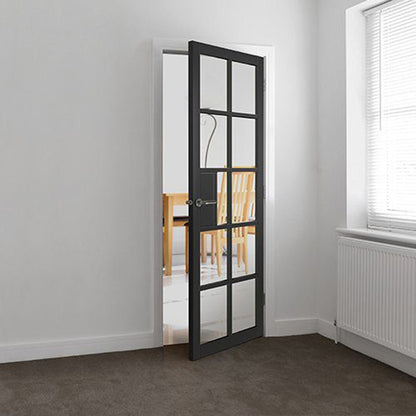 JB Kind Plaza Black Clear Glass Internal Door - JJ Building Materials