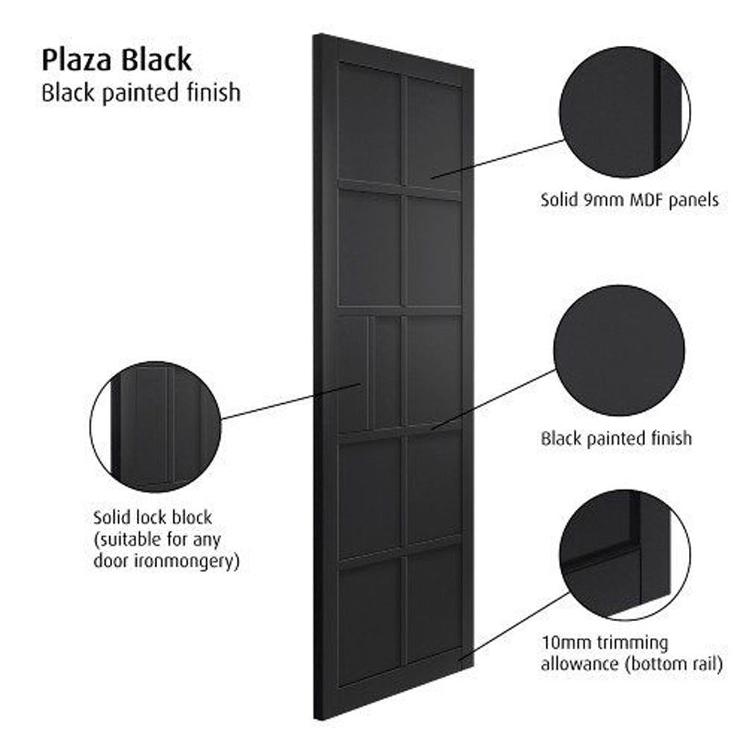 JB Kind Plaza Black Internal Door - JJ Building Materials