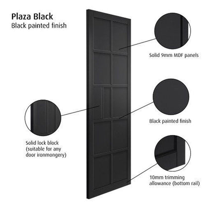 JB Kind Plaza Black Internal Door - JJ Building Materials