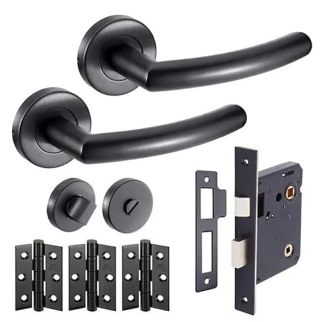 JB Kind Raven Black Privacy Door Handle Latch Pack - JJ Building Materials