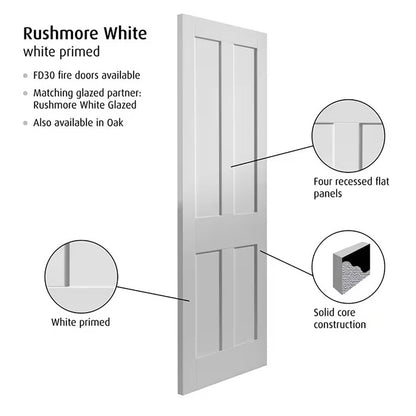 JB Kind Rushmore White Primed Fire Door - JJ Building Materials