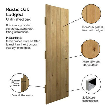 JB Kind Rustic Oak Ledged Internal Door - JJ Building Materials