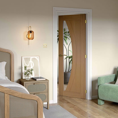 JB Kind Sicily Oak Glazed Fully Finished Internal Door - JJ Building Materials