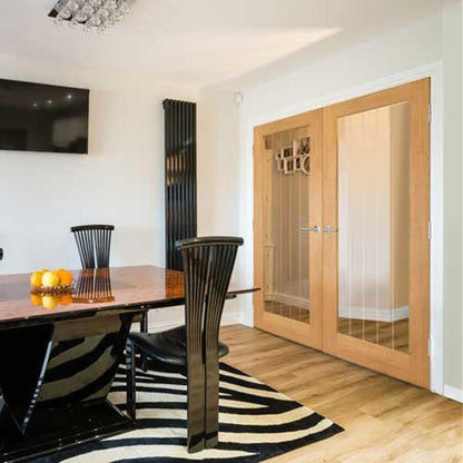 JB Kind Thames 1 Light Internal Fully Finished Oak Internal Glazed Door - JJ Building Materials