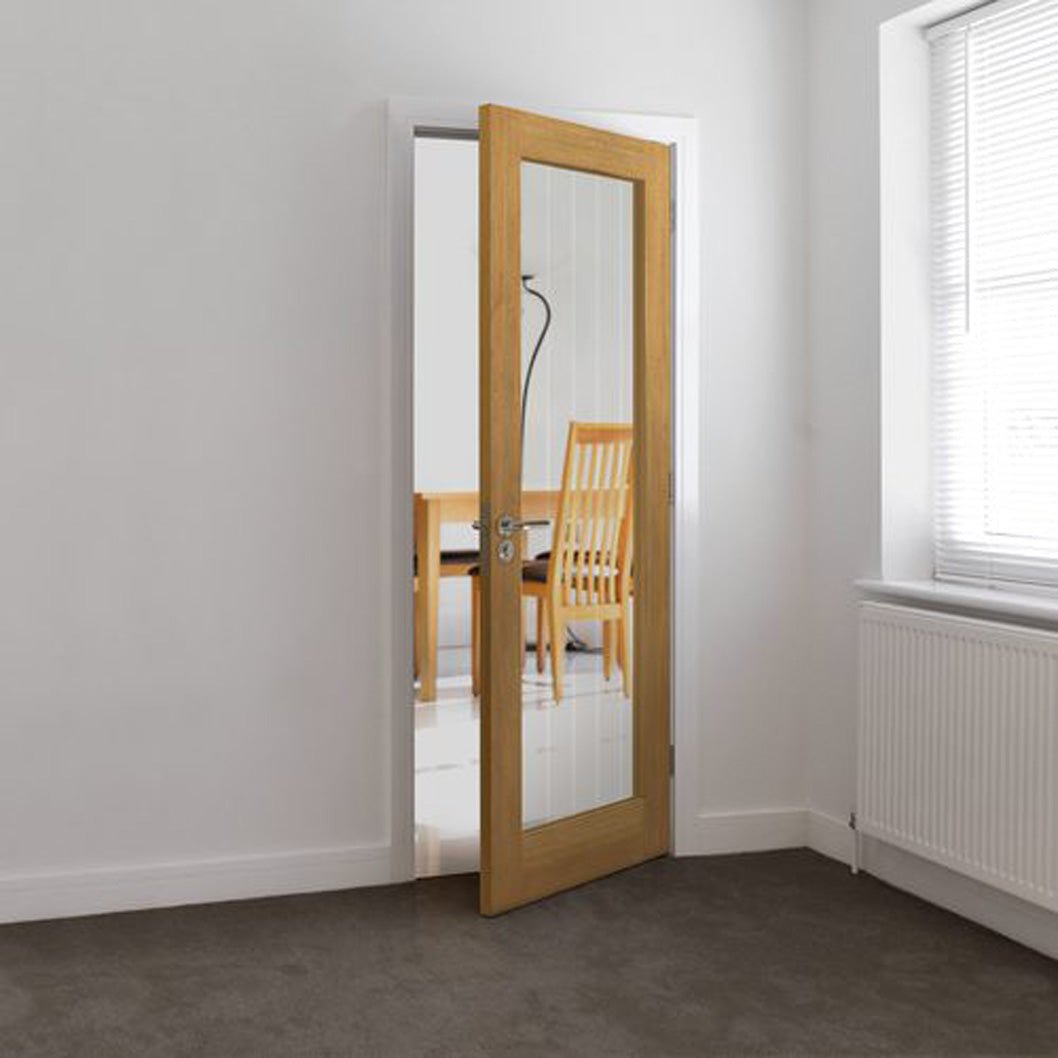 JB Kind Thames 1 Light Internal Fully Finished Oak Internal Glazed Door - JJ Building Materials