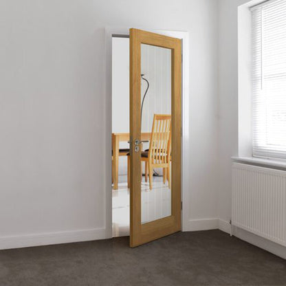 JB Kind Thames 1 Light Internal Fully Finished Oak Internal Glazed Door - JJ Building Materials