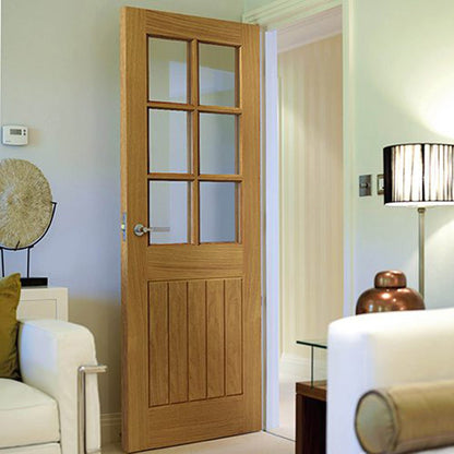JB Kind Thames 6 Light Internal Oak Glazed Door - JJ Building Materials