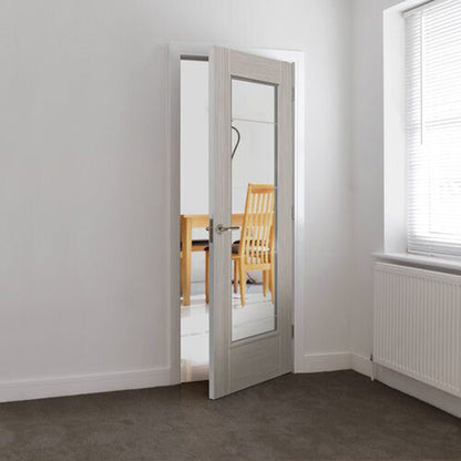 JB Kind Tigris Light Grey Full Glazed Internal Door - JJ Building Materials