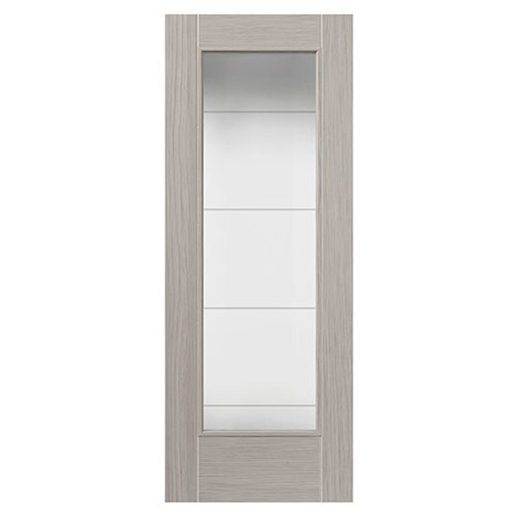 JB Kind Tigris Light Grey Full Glazed Internal Door - JJ Building Materials