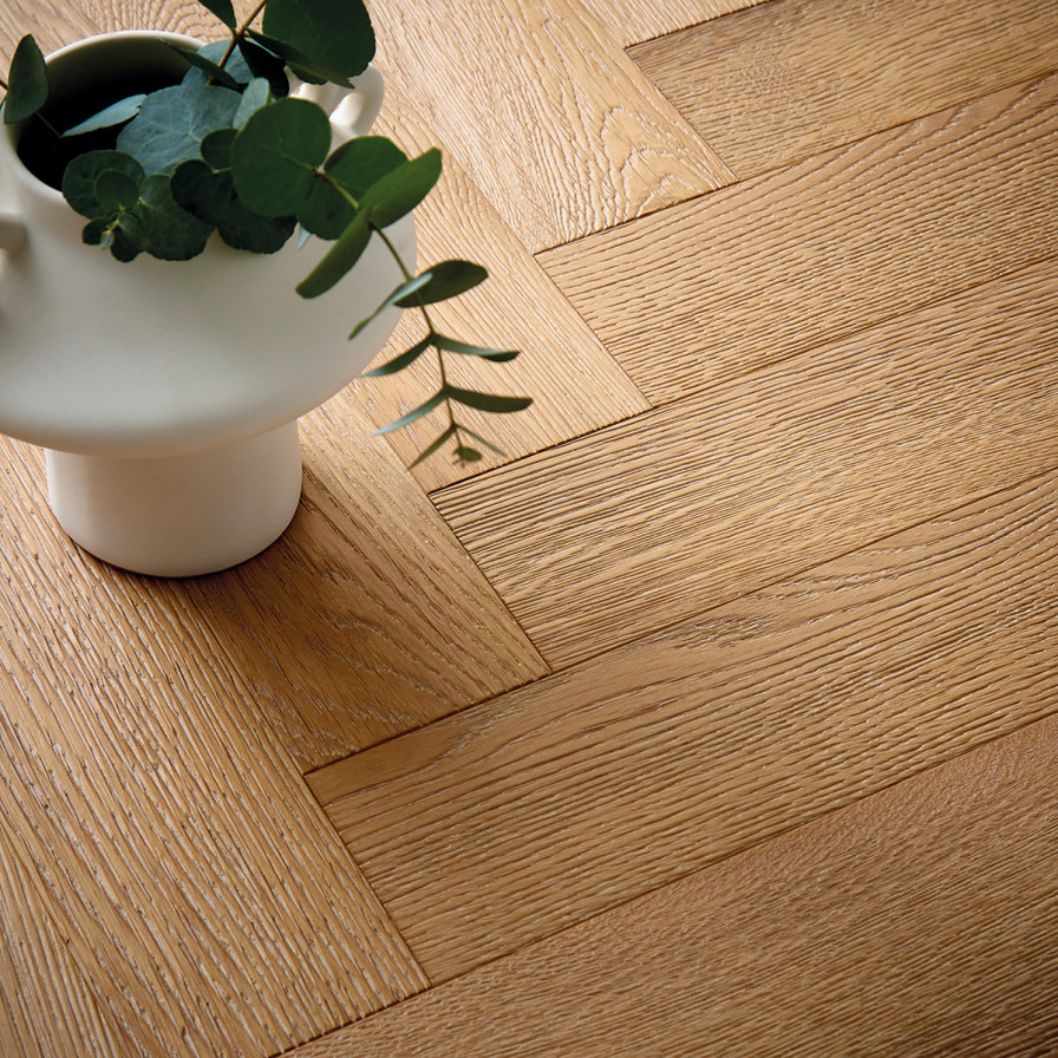 Katsura Oak Block Brushed UV Oil Engineered Wood Flooring - 0.648m2 Pack Size | Parquet Range - JJ Building Materials