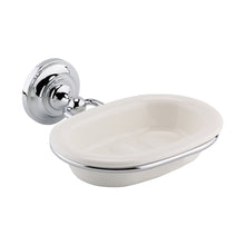 Hudson Reed Basin Accessories Soap Dish Trad Chrome/white Brass Ceramic 56x160x159mm