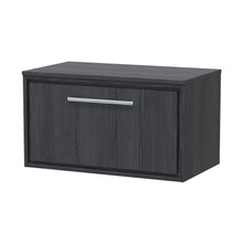 Hudson Reed Lille 800mm Wall Hung Single Drawer Vanity With Worktop Contemp Graphite Grey Woodgrain MFC Textured Woodgrain 449x805x460mm