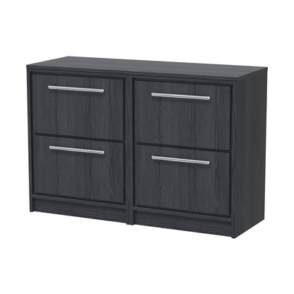 Hudson Reed Lille 1200mm Floor Standing 4-drawer Vanity With Worktop Contemp Graphite Grey Woodgrain MFC Textured Woodgrain 818x605x460mm