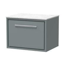 Hudson Reed Lille 600mm Wall Hung Single Drawer Vanity With Marble Worktop Contemp Coastal Grey MFC Smooth Matt,natural Marble 449x610x460mm - LIL2322WMT