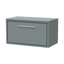 Hudson Reed Lille 800mm Wall Hung Single Drawer Vanity With Worktop Contemp Coastal Grey MFC Smooth Matt 449x805x460mm