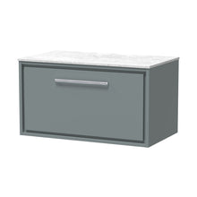 Hudson Reed Lille 800mm Wall Hung Single Drawer Vanity With Marble Worktop Contemp Coastal Grey MFC Smooth Matt,natural Marble 449x810x460mm - LIL2325WMT