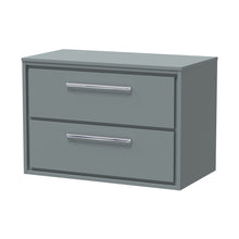 Hudson Reed Lille 800mm Wall Hung 2-drawer Vanity With Worktop Contemp Coastal Grey MFC Smooth Matt 539x805x460mm