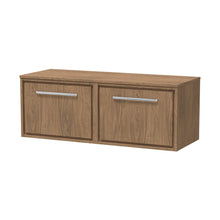 Hudson Reed Lille 1200mm Wall Hung Single Drawer Vanity With Worktop Contemp Antique Oak MFC Textured Woodgrain 449x605x460mm