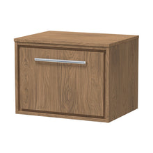 Hudson Reed Lille 600mm Wall Hung Single Drawer Vanity With Worktop Contemp Antique Oak MFC Textured Woodgrain 449x605x460mm