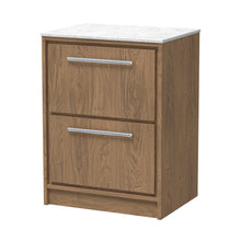 Hudson Reed Lille 600mm Floor Standing 2-drawer Vanity With Marble Worktop Contemp Antique Oak MFC Textured Woodgrain,natural Marble 818x610x460mm - LIL2733WMT