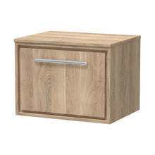Hudson Reed Lille 600mm Wall Hung Single Drawer Vanity With Worktop Contemp Bleached Oak MFC Textured Woodgrain 449x605x460mm