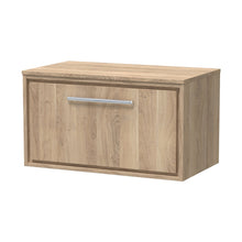 Hudson Reed Lille 800mm Wall Hung Single Drawer Vanity With Worktop Contemp Bleached Oak MFC Textured Woodgrain 449x805x460mm