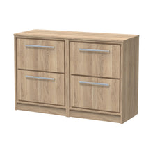 Hudson Reed Lille 1200mm Floor Standing 4-drawer Vanity With Worktop Contemp Bleached Oak MFC Textured Woodgrain 818x605x460mm