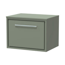 Hudson Reed Lille 600mm Wall Hung Single Drawer Vanity With Worktop Contemp Fern Green MFC Smooth Matt 449x605x460mm