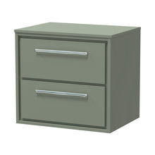 Hudson Reed Lille 600mm Wall Hung 2-drawer Vanity With Worktop Contemp Fern Green MFC Smooth Matt 557x605x460mm