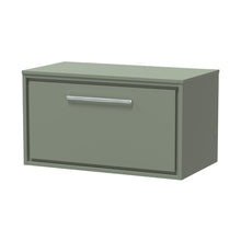 Hudson Reed Lille 800mm Wall Hung Single Drawer Vanity With Worktop Contemp Fern Green MFC Smooth Matt 449x805x460mm
