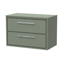 Hudson Reed Lille 800mm Wall Hung 2-drawer Vanity With Worktop Contemp Fern Green MFC Smooth Matt 539x805x460mm