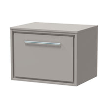 Hudson Reed Lille 600mm Wall Hung Single Drawer Vanity With Worktop Contemp Pebble Grey MFC Smooth Matt 449x605x460mm