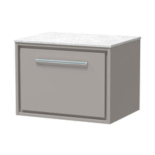Hudson Reed Lille 600mm Wall Hung Single Drawer Vanity With Marble Worktop Contemp Pebble Grey MFC Smooth Matt,natural Marble 449x610x460mm - LIL3222WMT