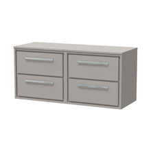 Hudson Reed Lille 1200mm Wall Hung 4-drawer Vanity With Worktop Contemp Pebble Grey MFC Smooth Matt 557x1205x460mm