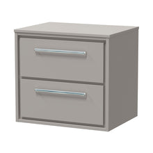 Hudson Reed Lille 600mm Wall Hung 2-drawer Vanity With Worktop Contemp Pebble Grey MFC Smooth Matt 557x605x460mm