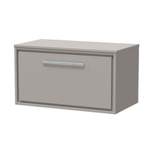 Hudson Reed Lille 800mm Wall Hung Single Drawer Vanity With Worktop Contemp Pebble Grey MFC Smooth Matt 449x805x460mm