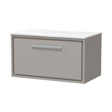 Hudson Reed Lille 800mm Wall Hung Single Drawer Vanity With Marble Worktop Contemp Pebble Grey MFC Smooth Matt,natural Marble 449x810x460mm - LIL3225WMT