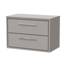 Hudson Reed Lille 800mm Wall Hung 2-drawer Vanity With Worktop Contemp Pebble Grey MFC Smooth Matt 539x805x460mm