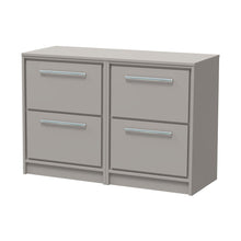 Hudson Reed Lille 1200mm Floor Standing 4-drawer Vanity With Worktop Contemp Pebble Grey MFC Smooth Matt 818x605x460mm