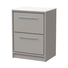 Hudson Reed Lille 600mm Floor Standing 2-drawer Vanity With Marble Worktop Contemp Pebble Grey MFC Smooth Matt,natural Marble 818x610x460mm - LIL3233WMT