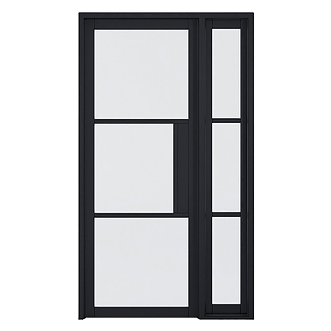 LPD Doors 1981x292mm Tribeca Glazed Black Demi Panel Interior Door - JJ Building Materials