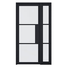 LPD Doors 1981x292mm Tribeca Glazed Black Demi Panel Interior Door - JJ Building Materials